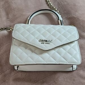 Guess Cream Quilted Mini Bag